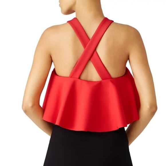 Kendall + Kylie - Rent The Runway Red Ruffle Crop Top Size XS - Picture 3 of 4
